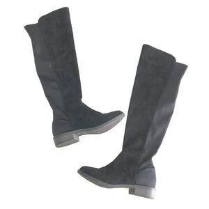 Rebel by Zigi Black Olaa Faux Leather Over-The-Knee Boots Shoes EUC Women's 7.5